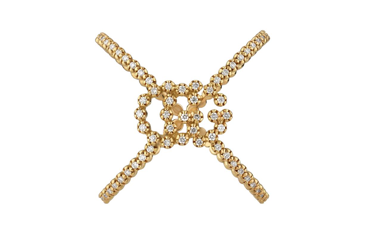 (Women) GUCCI GG Running Diamond X Ring  Gold. 581897-J8540-8000 圖 3