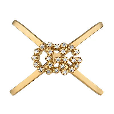 (Women) GUCCI GG Running X Diamond 18k Gold Ring 582548-J8540-8000