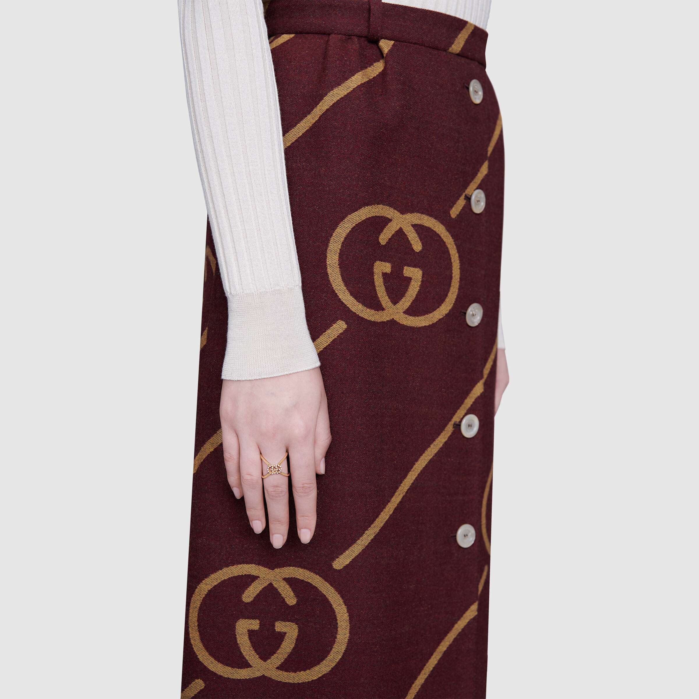 Details for (W) Anillo GUCCI GG Running X Diamante Oro de 18k 582548-J8540-8000