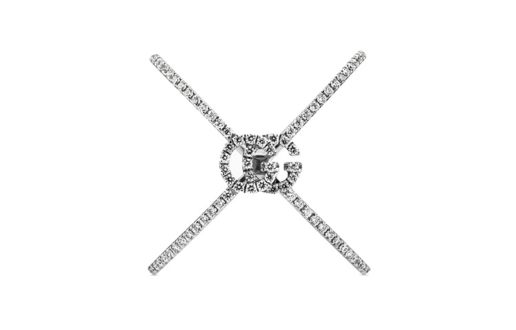 Order (W) GUCCI GG Running X 鑽石時尚極簡戒指 女士銀色戒指 581978-J8540-9066