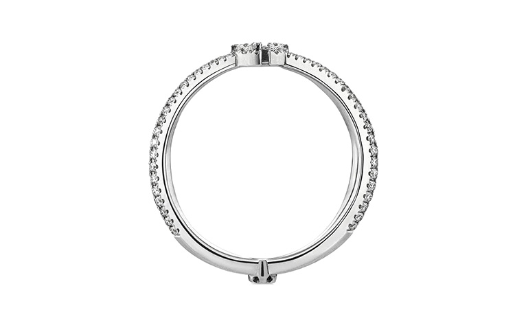 Shop (W) GUCCI GG Running X 鑽石時尚極簡戒指 女士銀色戒指 581978-J8540-9066