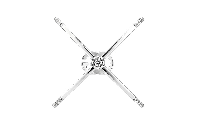 Purchase (W) GUCCI GG Running X 鑽石時尚極簡戒指 女士銀色戒指 581978-J8540-9066