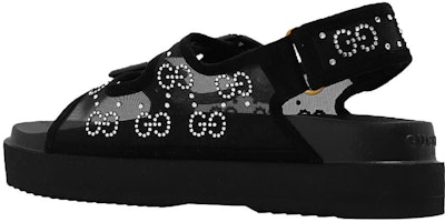 GUCCI 古馳 GG 時尚水晶涼拖 女款 黑色 Shop GUCCI 古馳 GG 時尚水晶涼拖 女款 黑色