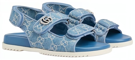 GUCCI古馳 露趾舒適 沙灘涼鞋 女款 藍色 Lookbook GUCCI古馳 露趾舒適 沙灘涼鞋 女款 藍色