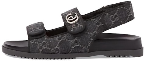 (Women) Gucci GG Sandals 'Black Grey Denim' 771575-FACVP-8446 (Women) Gucci GG Sandals 'Black Grey Denim' 771575-FACVP-8446