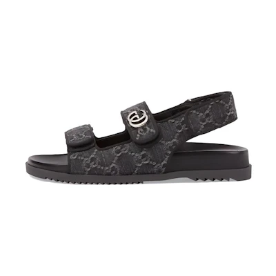 (W) Gucci GG Sandals 'Black Grey Denim'