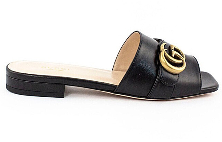 Order (Women) Gucci GG Slide Sandal Black Leather 626742-C9D00-1000
