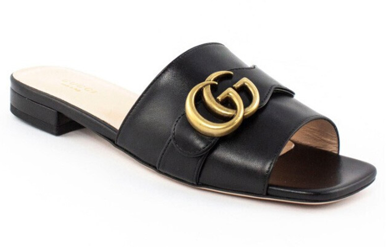Lookbook (Women) Gucci GG Slide Sandal Black Leather 626742-C9D00-1000