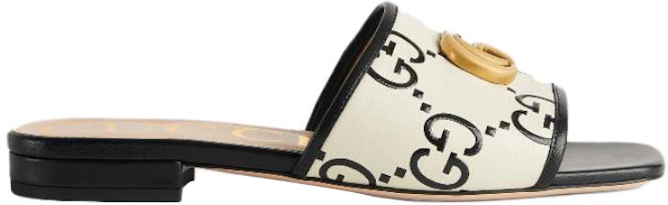 (W) Sandal Gucci GG Slide Kulit 'Hitam Putih' 677584-UM920-1193 Order (W) Sandal Gucci GG Slide Kulit 'Hitam Putih' 677584-UM920-1193