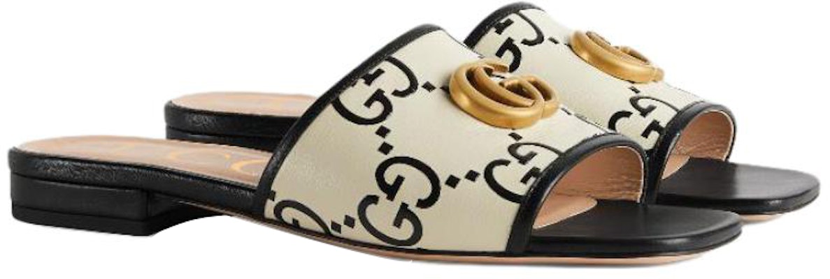(W) Sandal Gucci GG Slide Kulit 'Hitam Putih' 677584-UM920-1193 Lookbook (W) Sandal Gucci GG Slide Kulit 'Hitam Putih' 677584-UM920-1193