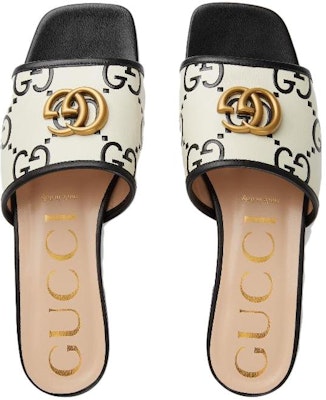 (W) Sandal Gucci GG Slide Kulit 'Hitam Putih' 677584-UM920-1193 Shop (W) Sandal Gucci GG Slide Kulit 'Hitam Putih' 677584-UM920-1193
