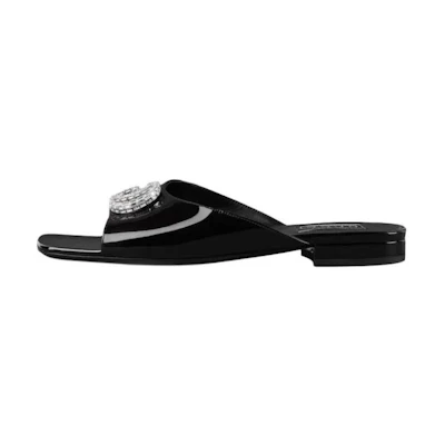 (W) Gucci GG Slides 'Black Patent Leather'