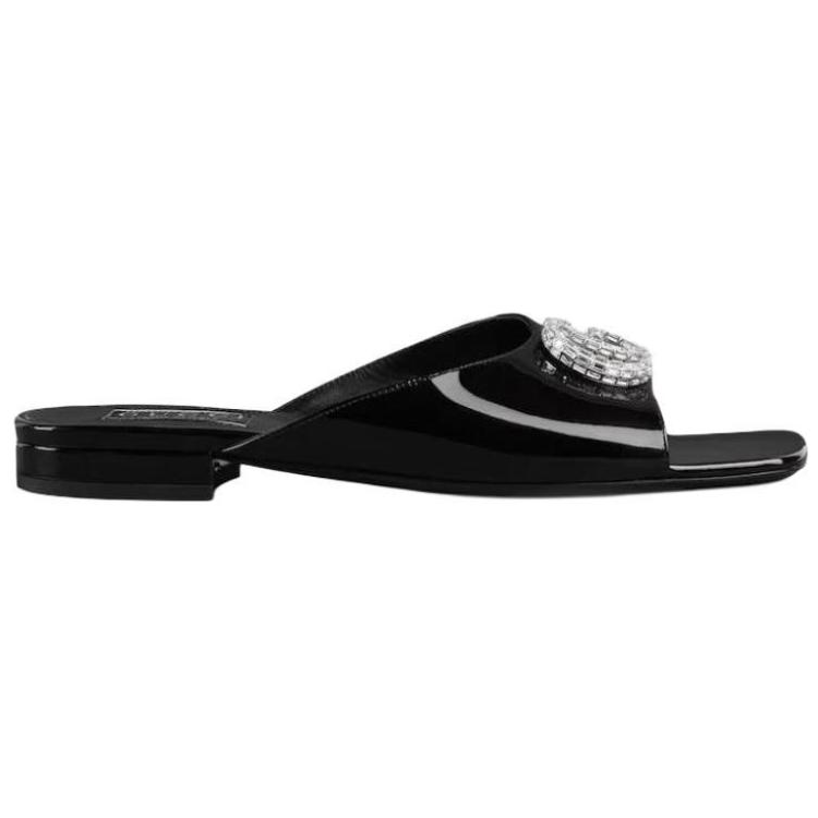 (W) Gucci GG Slides 'Black Patent Leather' 圖 2