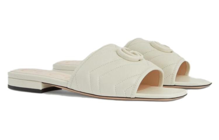 Order GUCCI古馳 露趾一字套穿 時尚涼拖 女款 米白色