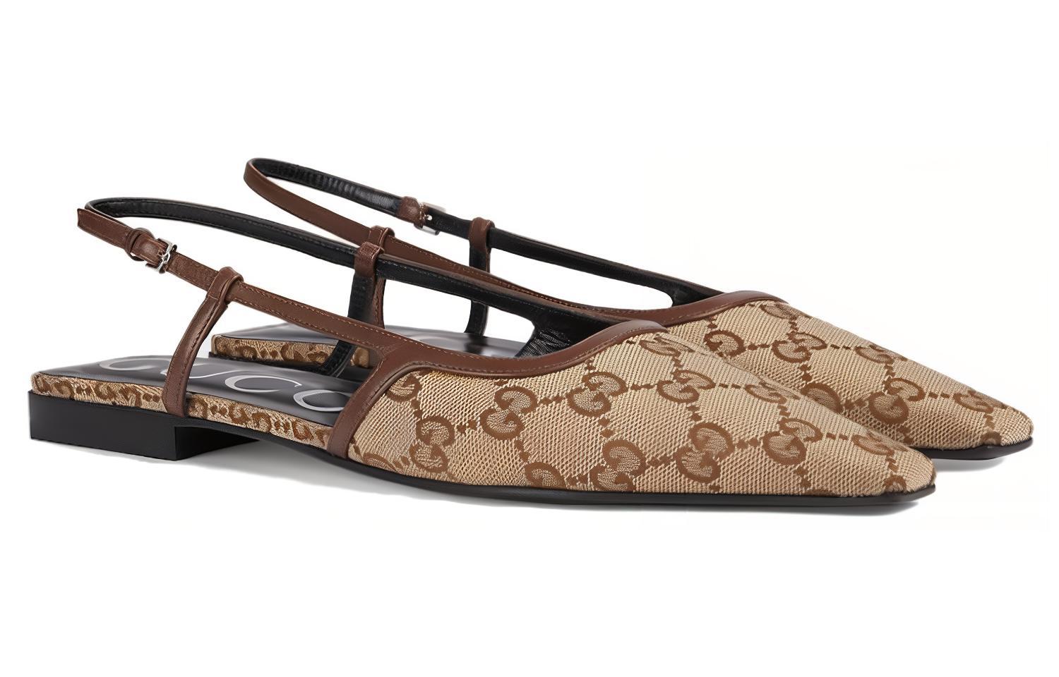 Order (W) Gucci GG 斜挎芭蕾舞平底鞋 '米色乌木' 762420-KY980-9763