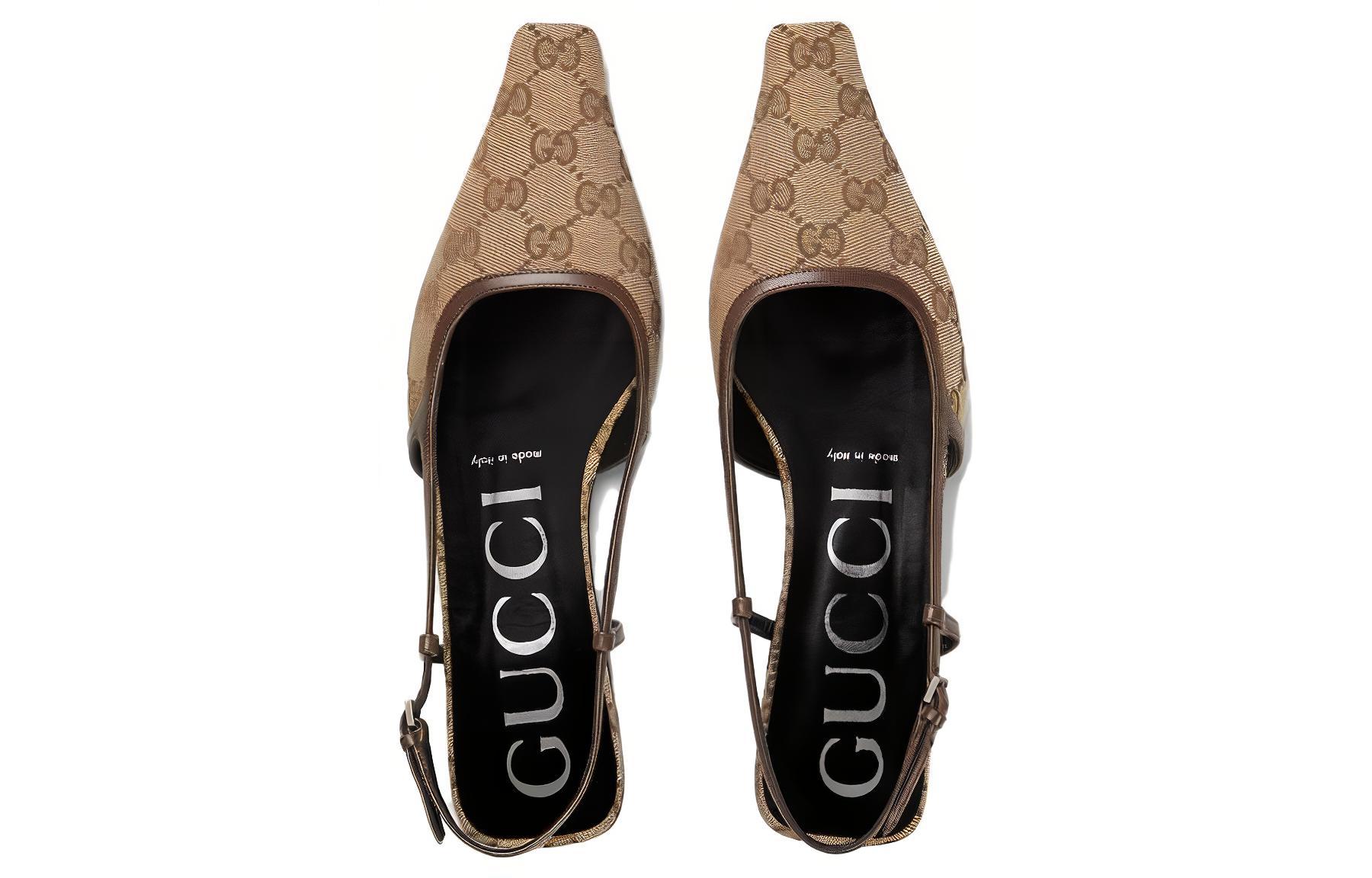 Lookbook (W) Gucci GG 斜挎芭蕾舞平底鞋 '米色乌木' 762420-KY980-9763