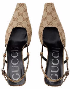 (W) 古驰 GG 米色露跟高跟鞋 675420-KY980-9763 Lookbook (W) 古驰 GG 米色露跟高跟鞋 675420-KY980-9763