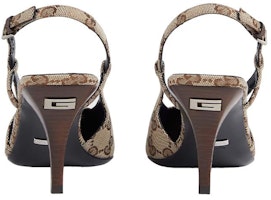 GUCCI古馳 Aria 布 露跟搭扣 時尚涼拖 3cm 女款 米色 Shop GUCCI古馳 Aria 布 露跟搭扣 時尚涼拖 3cm 女款 米色