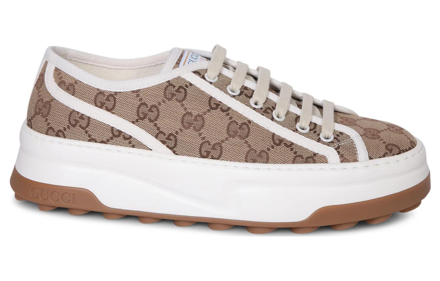 Shop (W) Gucci GG Sneaker 'Interlocking G - Beige' Beige 746766-20Q20-9745