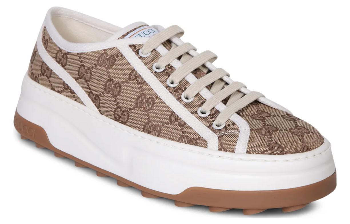 Shop (W) Gucci GG Sneaker ''Interlocking G - Beige'' - Beigefarbene Gucci Sneaker 746766-20Q20-9745