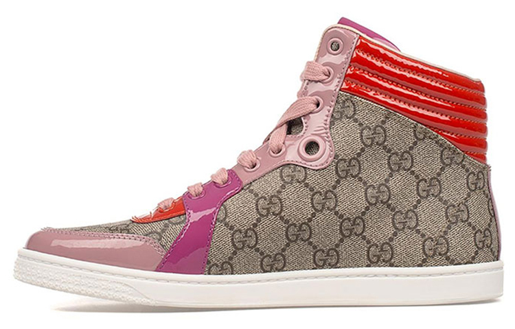 (Women) Gucci GG Supreme High Top 'Beige Carmine Rose New Rosette' 404937-KLQW0-9861