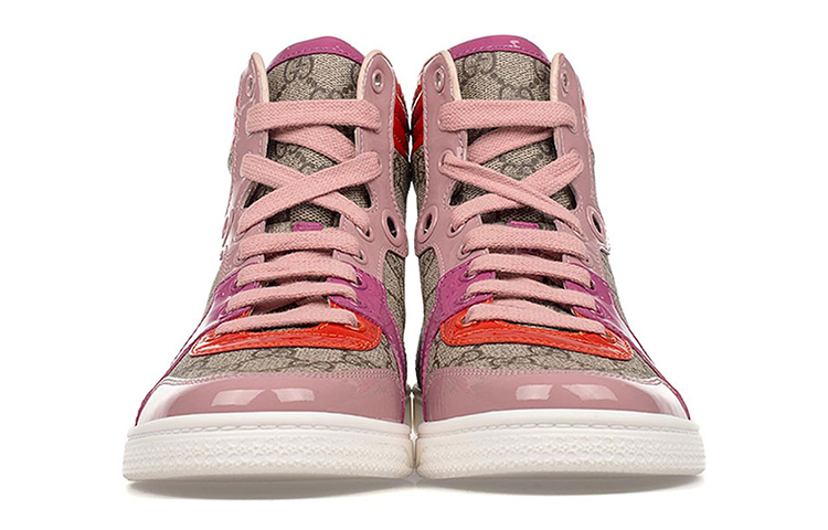 Lookbook (W) Gucci GG Supreme High Top 'Beige Carmine Rose Rosette Baharu' 404937-KLQW0-9861