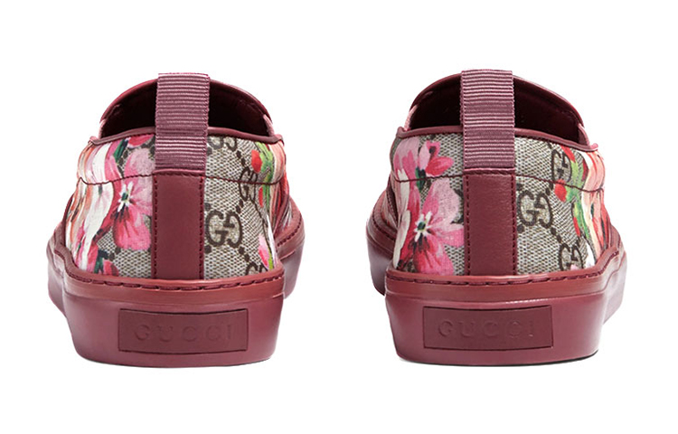 Lookbook GUCCI古馳 花卉印花 時尚板鞋 女款 紅