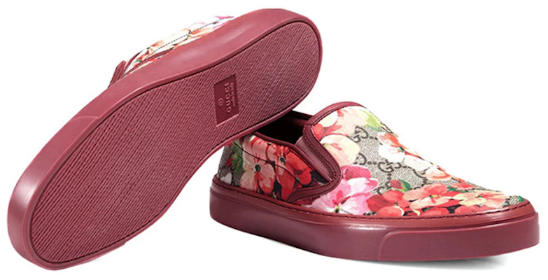 GUCCI古馳 花卉印花 時尚板鞋 女款 紅 Shop GUCCI古馳 花卉印花 時尚板鞋 女款 紅