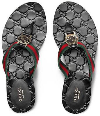 (Women) Gucci Gg Thong Web Sandal 'Black' 270374-H9020-8476 Lookbook (Women) Gucci Gg Thong Web Sandal 'Black' 270374-H9020-8476
