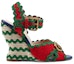 Order (Women) Gucci GG Wavy Colorblock Wedges Red Green 699270-D8EV0-6460