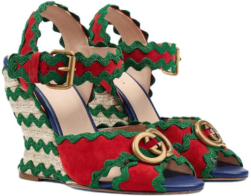 (W) Gucci GG Tacones Plataforma Multicolor Rojo Verde 699270-D8EV0-6460 Lookbook (W) Gucci GG Tacones Plataforma Multicolor Rojo Verde 699270-D8EV0-6460
