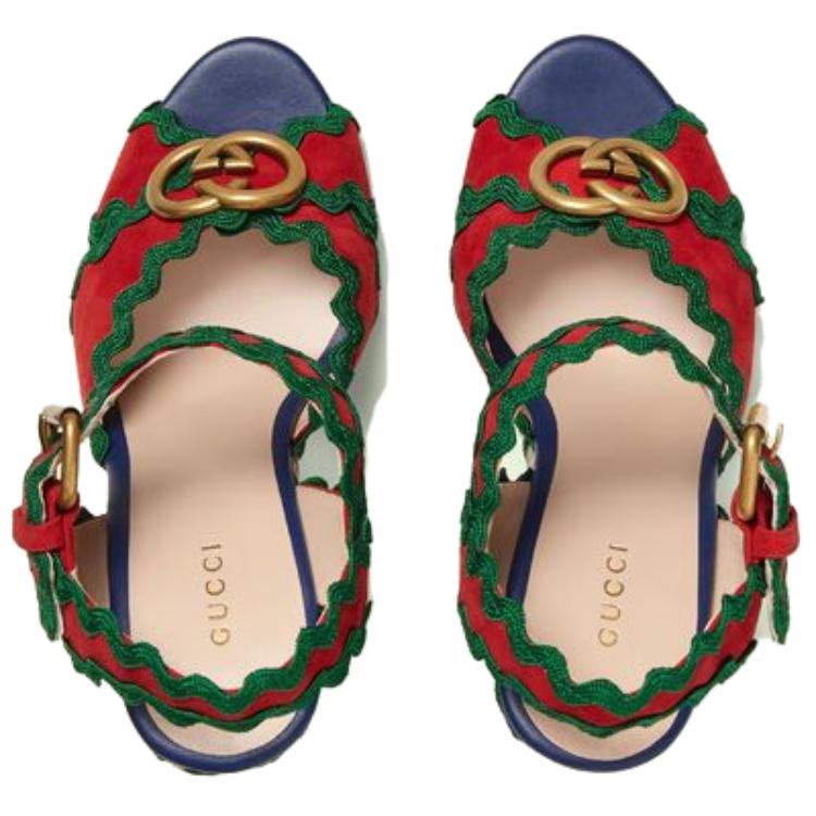 Shop (W) Gucci GG Tacones Plataforma Multicolor Rojo Verde 699270-D8EV0-6460