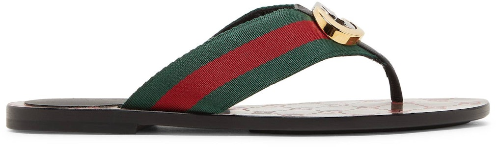 GUCCI 古馳 GG 織帶夾趾簡約休閒涼鞋 女款 綠紅 Buy GUCCI 古馳 GG 織帶夾趾簡約休閒涼鞋 女款 綠紅