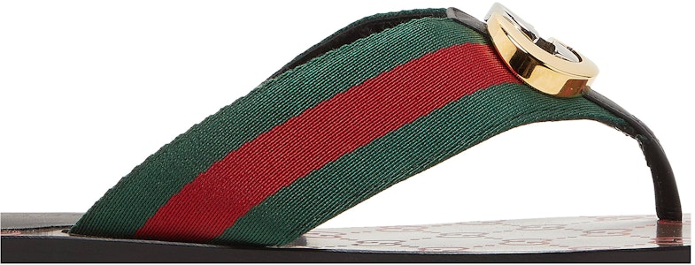 GUCCI 古馳 GG 織帶夾趾簡約休閒涼鞋 女款 綠紅 Order GUCCI 古馳 GG 織帶夾趾簡約休閒涼鞋 女款 綠紅