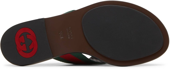 GUCCI 古馳 GG 織帶夾趾簡約休閒涼鞋 女款 綠紅 Shop GUCCI 古馳 GG 織帶夾趾簡約休閒涼鞋 女款 綠紅