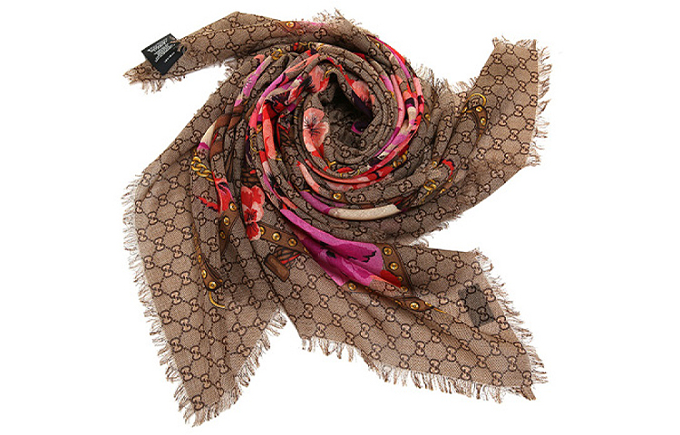 (Women) Gucci GG Wool Shawl for Women in Brown 508797-3G200-5879
