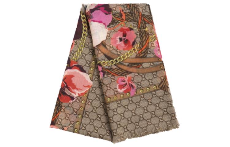 (Women) Gucci GG Wool Shawl for Women in Brown 508797-3G200-5879 圖 3