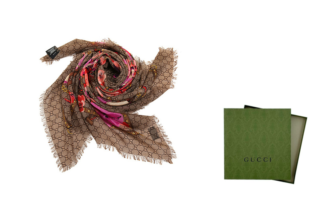 (Women) Gucci GG Wool Shawl for Women in Brown 508797-3G200-5879 圖 6