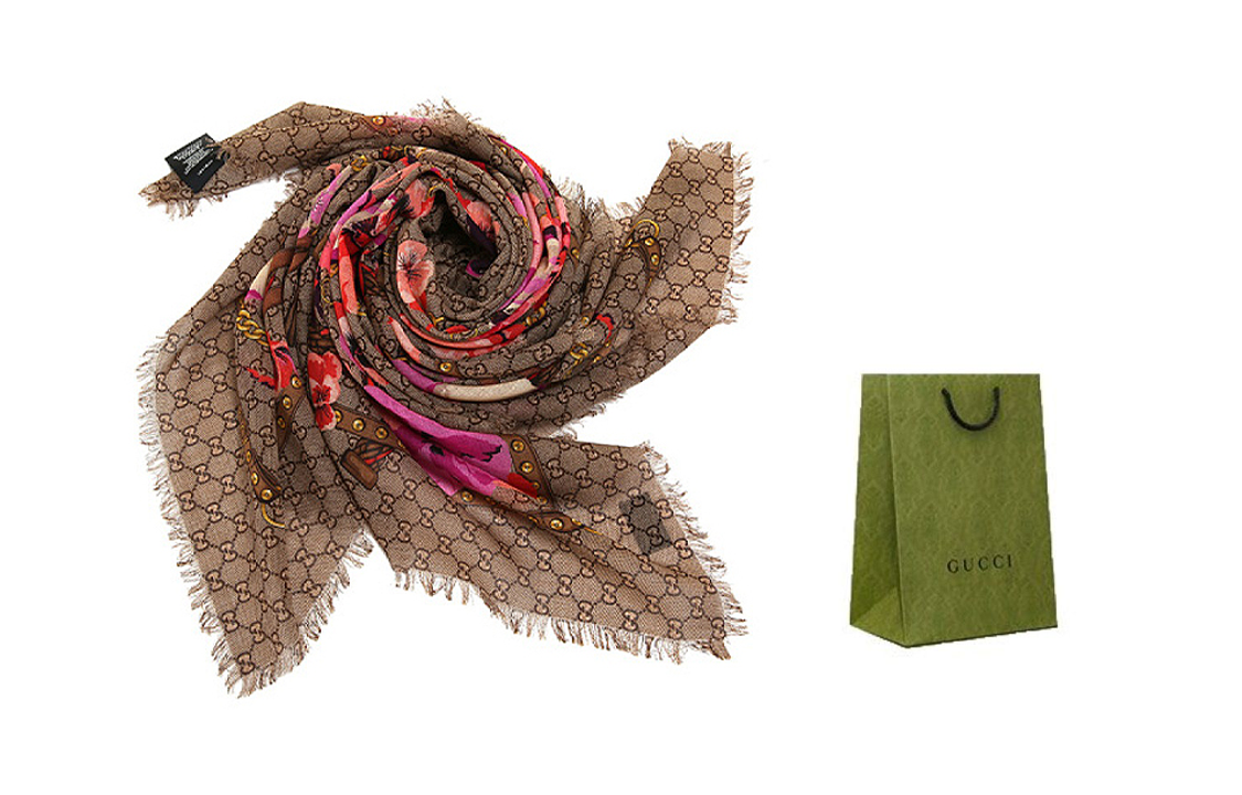 (Women) Gucci GG Wool Shawl for Women in Brown 508797-3G200-5879 圖 7