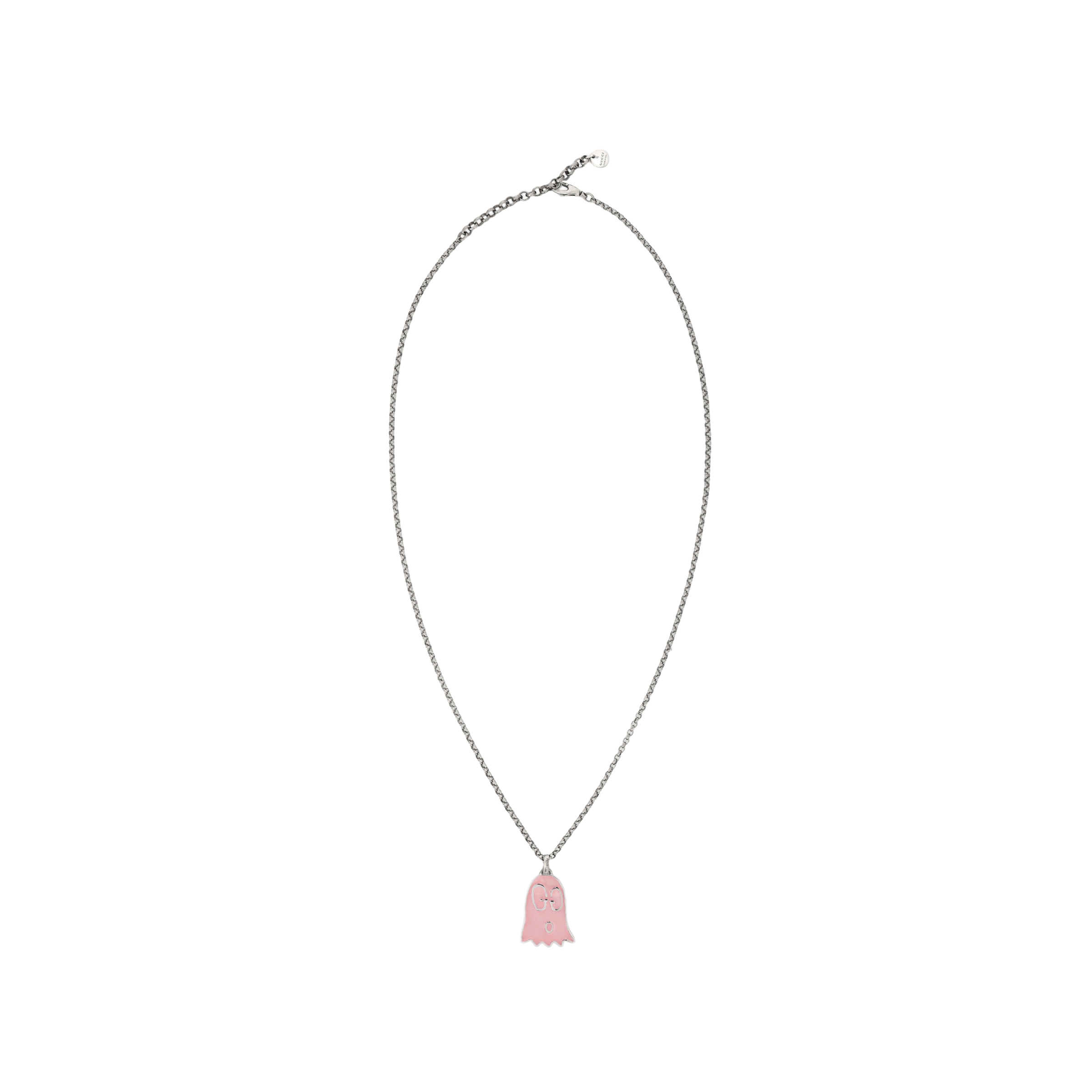 (Women) GUCCI Ghost Charm Silver Necklace for Women 925 Silver Luxury Style 459364-J8410-8161