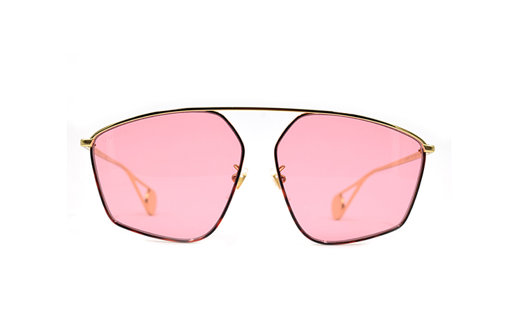 (Women) GUCCI Glam Luxury Collection Double G Pink Sunglasses GG0437SA-004