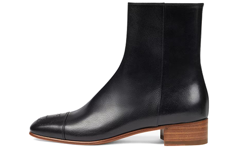 (W) Gucci Goatskin Hills Logo Ankle Boots 'Black'