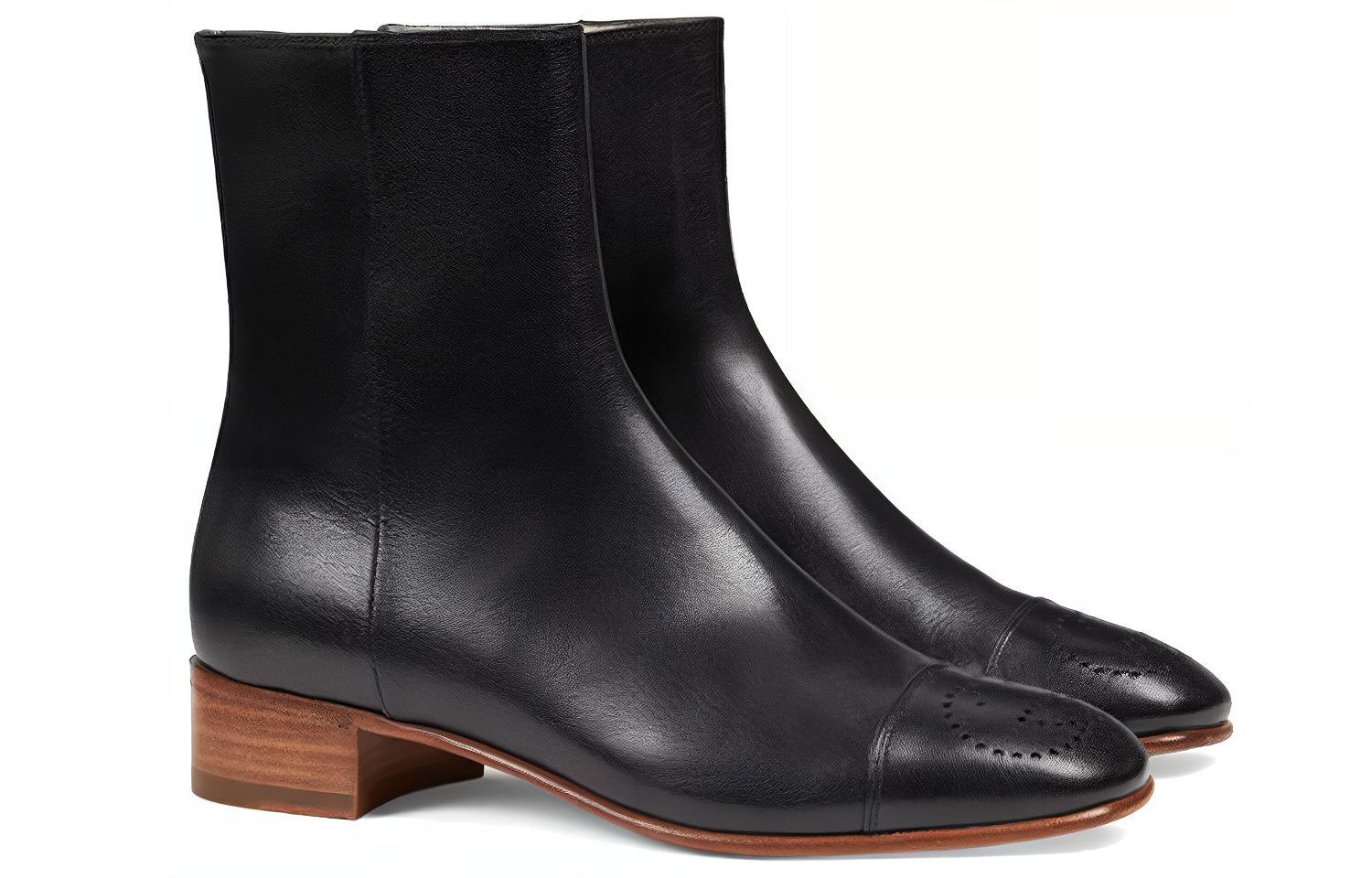 (W) Gucci Goatskin Hills Logo Ankle Boots 'Black' 圖 2