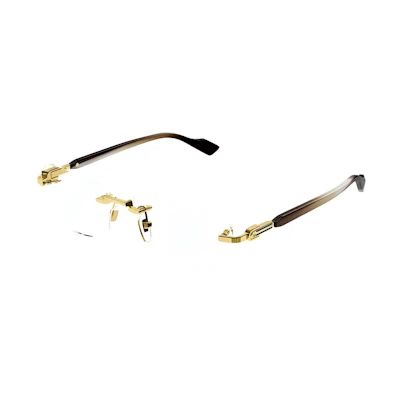 (Women) GUCCI Gold Acetate Rectangle Optical Glasses for Women. GG1221O002