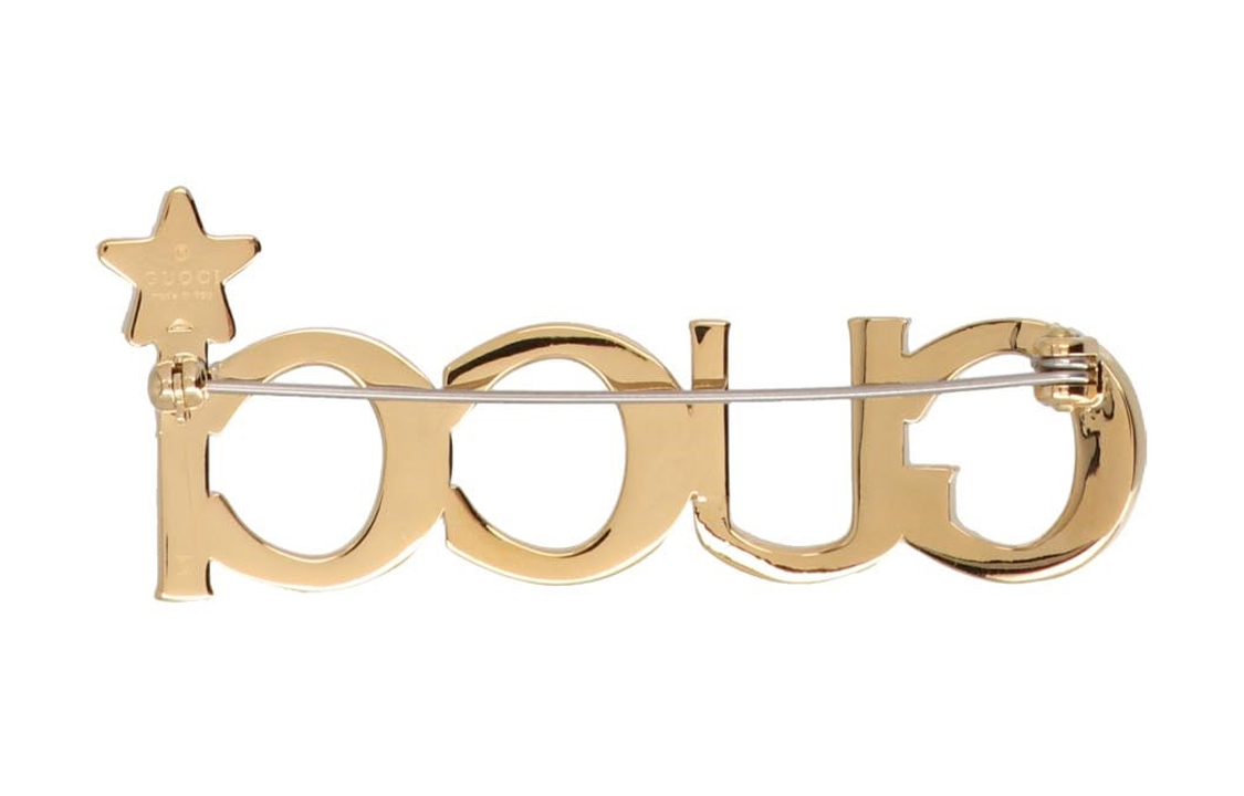 Lookbook (Women) GUCCI Gold Crystal Logo Hair Clip 729107J1D508031