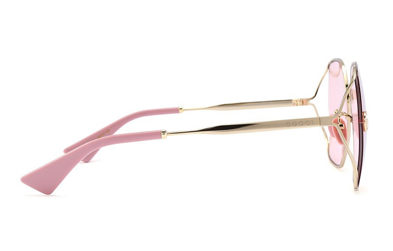 (Women) GUCCI Gold Double G Frame Sunglasses with Pink Lenses for Women GG0818SA-003 63 圖 4