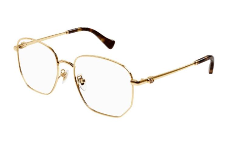 Order (Women) GUCCI Gold Irregular Optical Glasses with Arched Temples for Women. 25136395