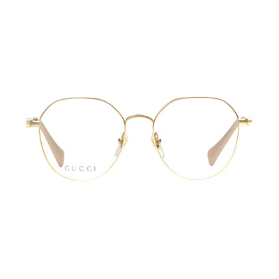 (Women) GUCCI Gold Irregular Shaped Metal Optical Glasses Women’s Frame. 692780I33308091