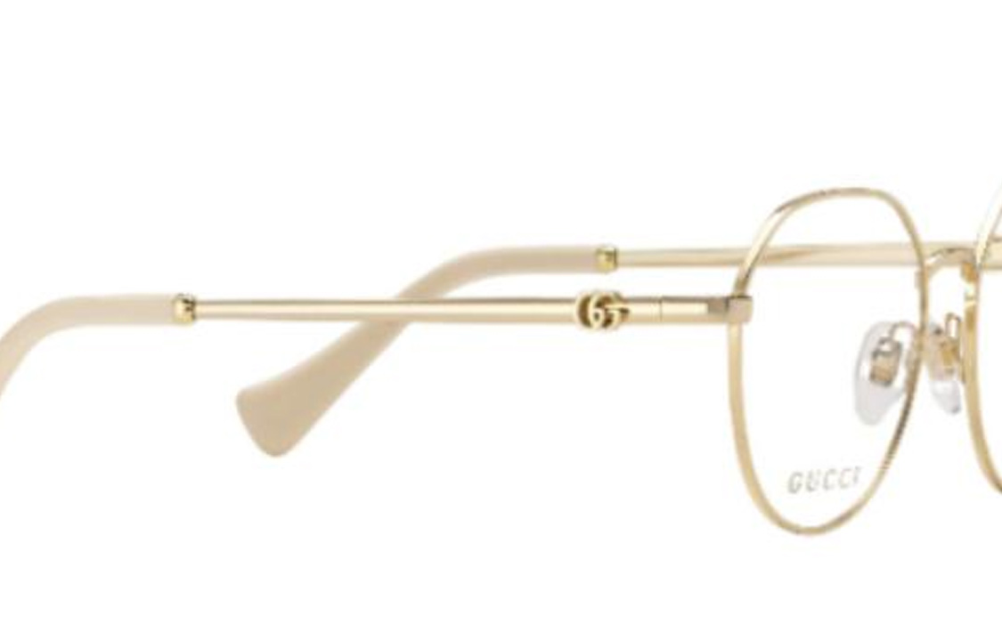 Shop (Women) GUCCI Gold Irregular Shaped Metal Optical Glasses Women’s Frame. 692780I33308091