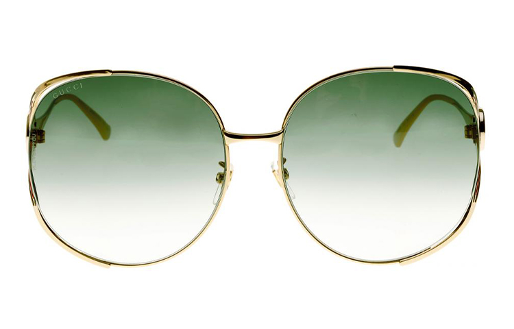 (Women) GUCCI Gold Metal Round Frame Sunglasses GG0225S-003 圖 3